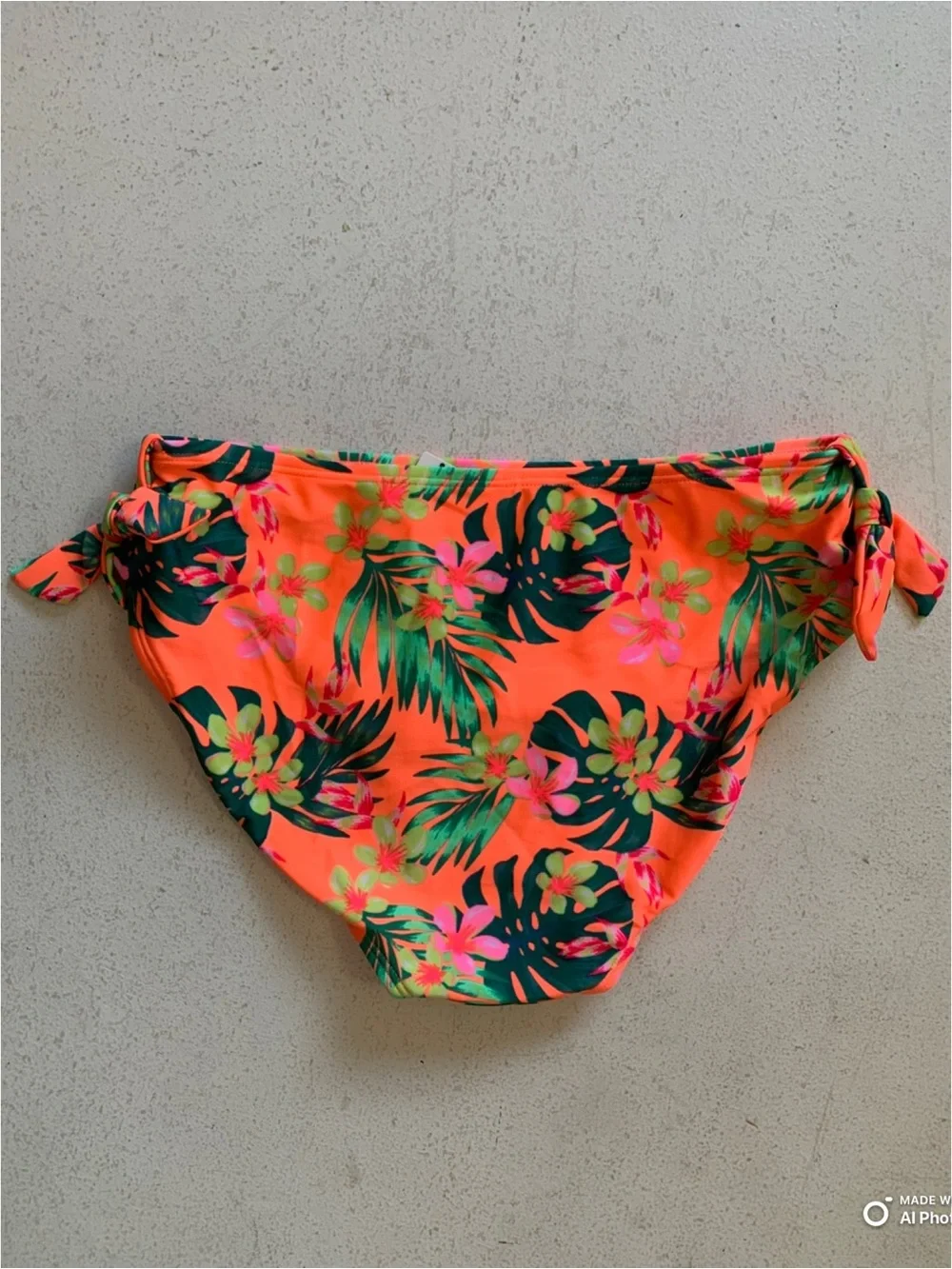 Art Class Girls Neon Orange Tropical Floral Bikini Set Size XL NWT Beach